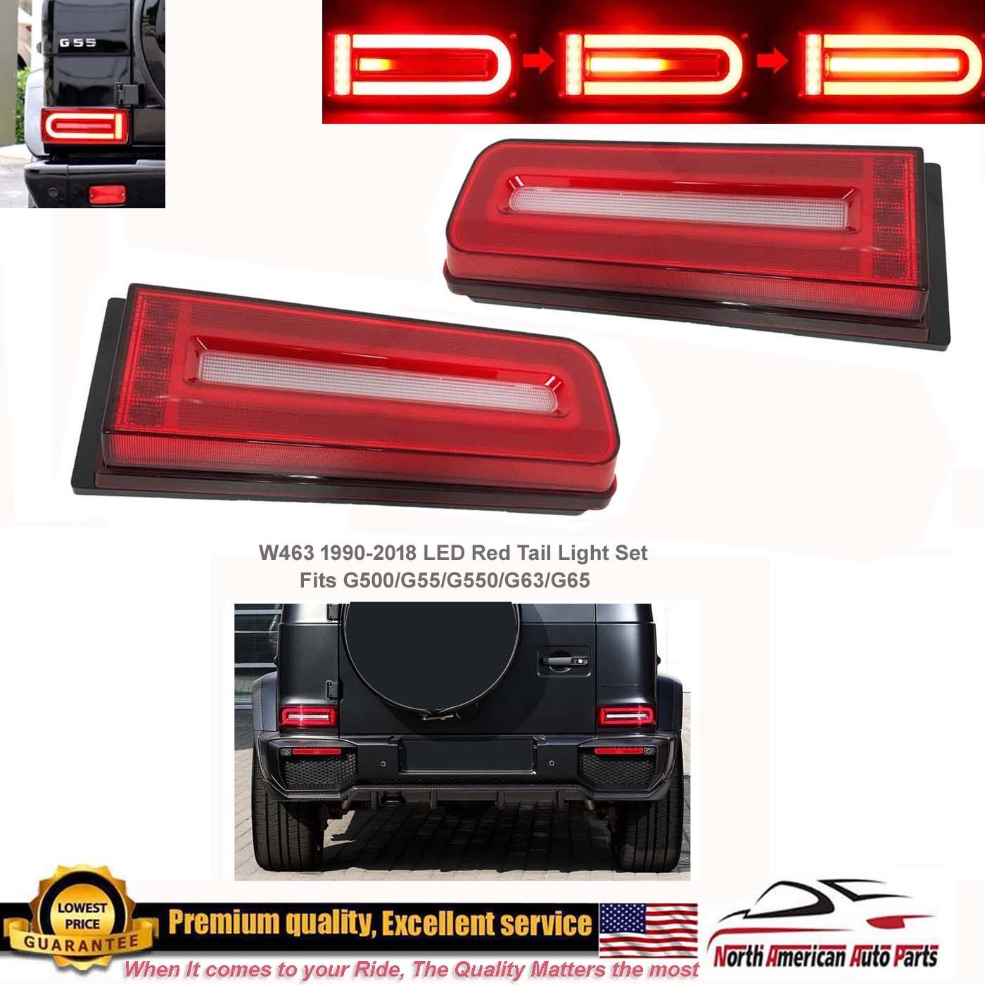 LED Red Tail Lights G-Wagon Signal Fit 1990-2018 G500 G550 G63 High Quality