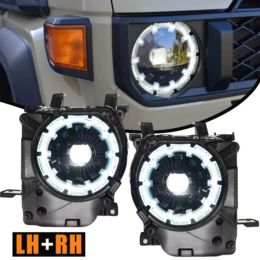 For Toyota Land Cruiser 70 Series LC70 LC76 LC79 2024 2025 LED Headlight w/DRL