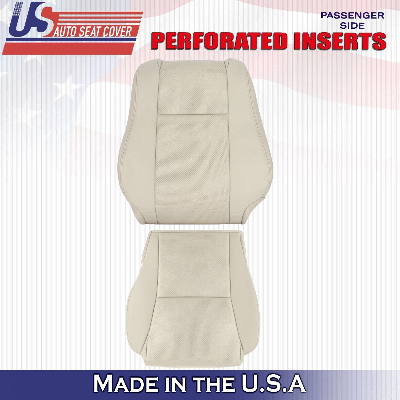 2004 to 2008 For Toyota Solara Passenger Bottom &Top Leather Seat Covers Tan