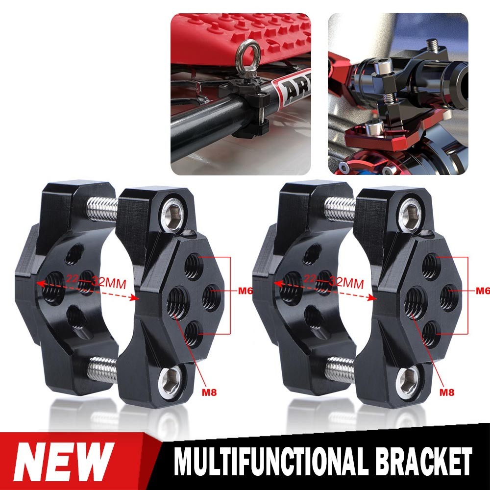 2X Motorcycle Bracket Mount Driving Headlight Spot Fog Lamp Handlebar Tube Clamp