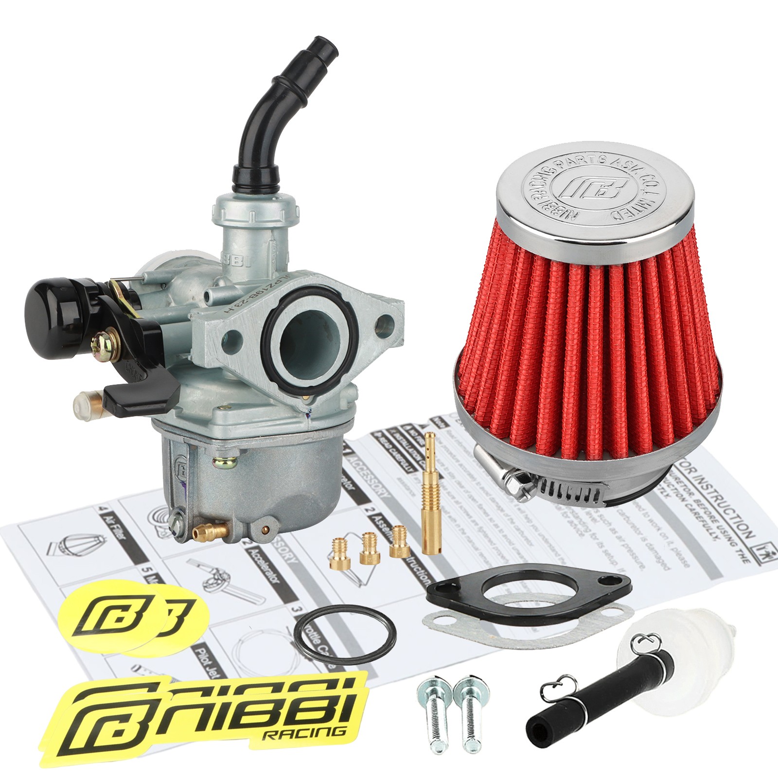 NIBBI 19mm PZ19 Carburetor Air Filter Kit For 2008-2015 Can-Am DS70 DS90 4T ATV
