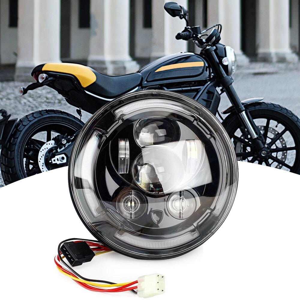 For Ducati Scrambler 2015-2022 LED Headlight Assembly High Low Beam DRL Lamp