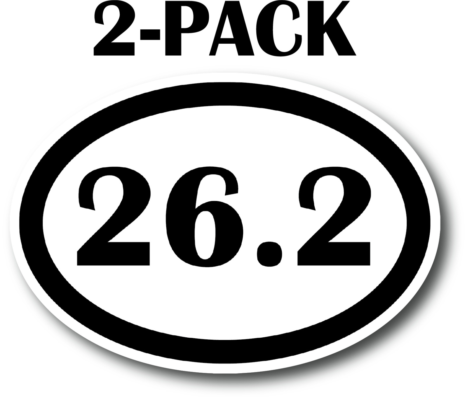26.2 MARATHON BLACK & WHITE OVAL CAR MAGNETS 5X3.5\