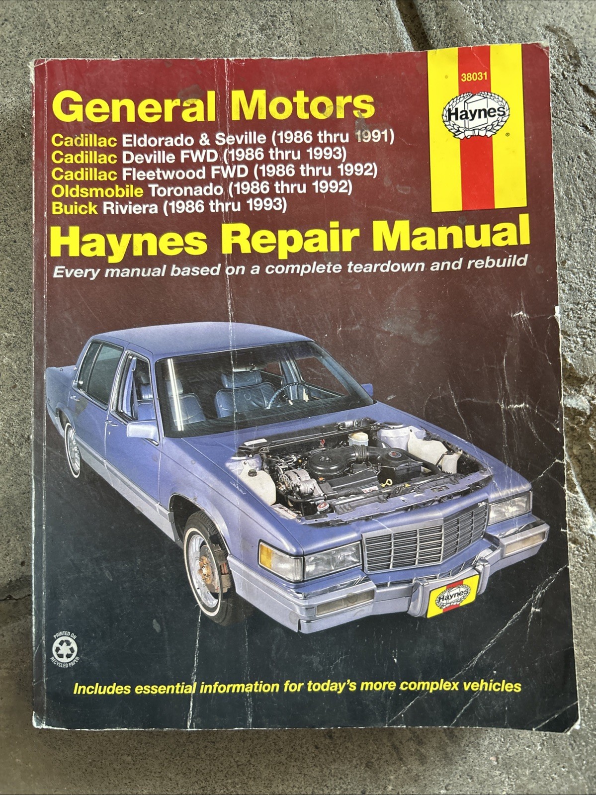 Used Haynes Repair Manual 38031 For 1986-93 Cadillac Oldsmobile, Buick VG Con Used Haynes Repair Manual 38031 For 1986-93 Cadillac Oldsmobile, Buick VG Con