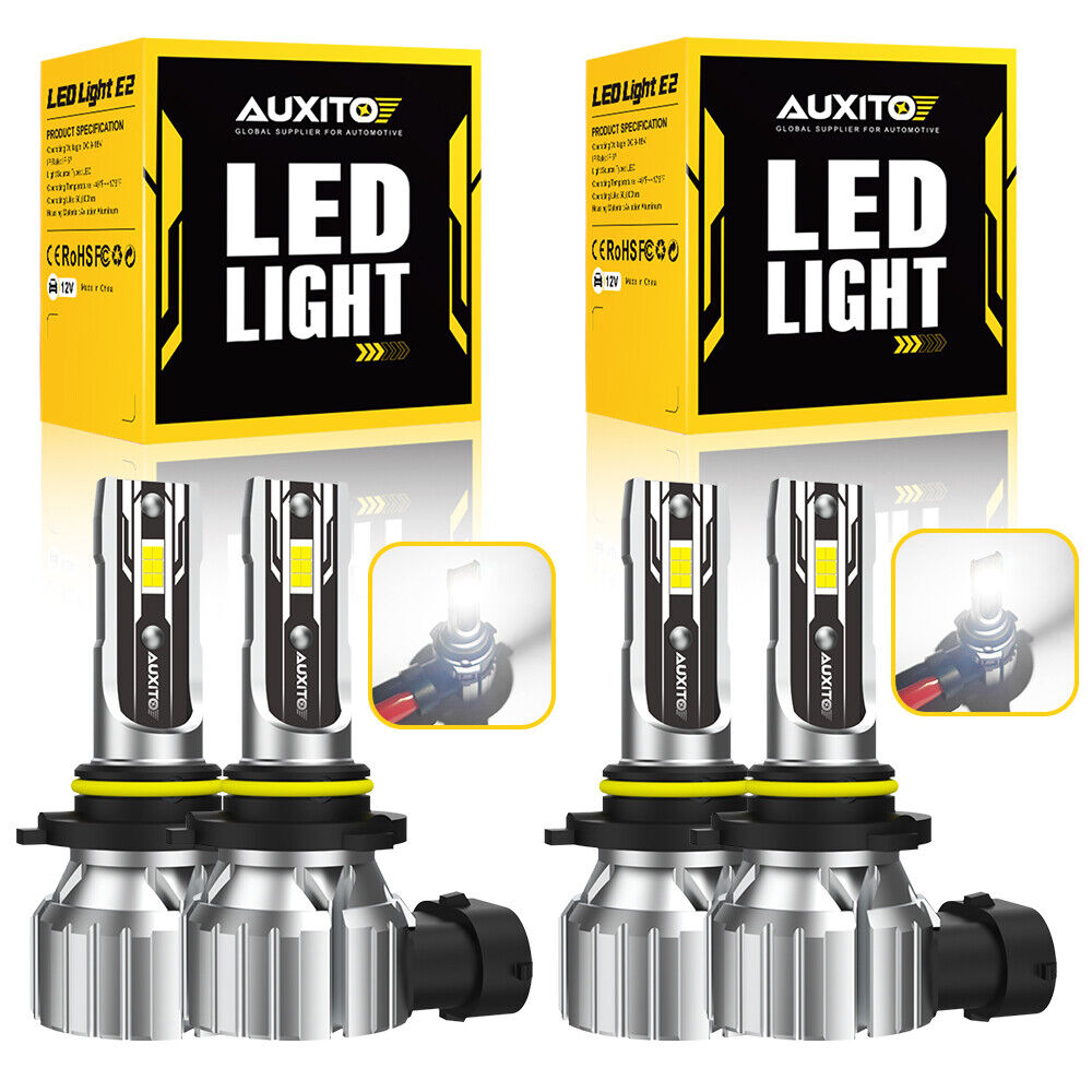 4X AUXITO 9005+9006 LED Headlight 120W 80000LM High/Low Beam 6500K Bulbs Kit EOA