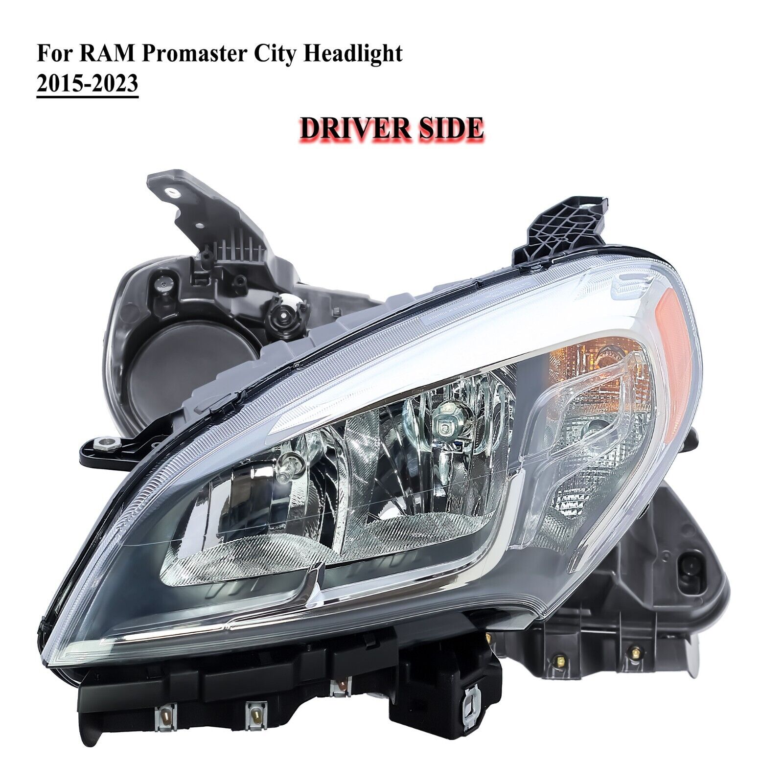 Driver Left Side Headlight Headlamp with Bulbs for RAM Promaster City 2015-2023