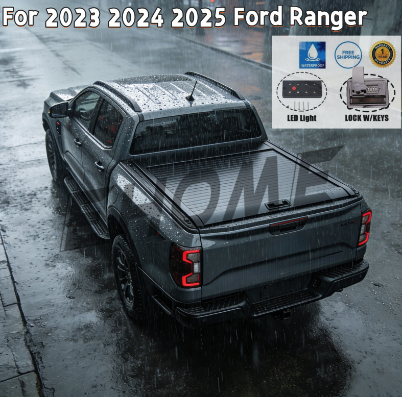 5FT Retractable Truck Bed Tonneau Cover Aluminum Fits 2023 2024 2025 Ford Ranger