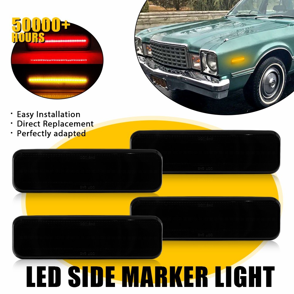 4P LED Side Marker For Plymouth Duster Valiant Barracuda Road Runner Satellite D