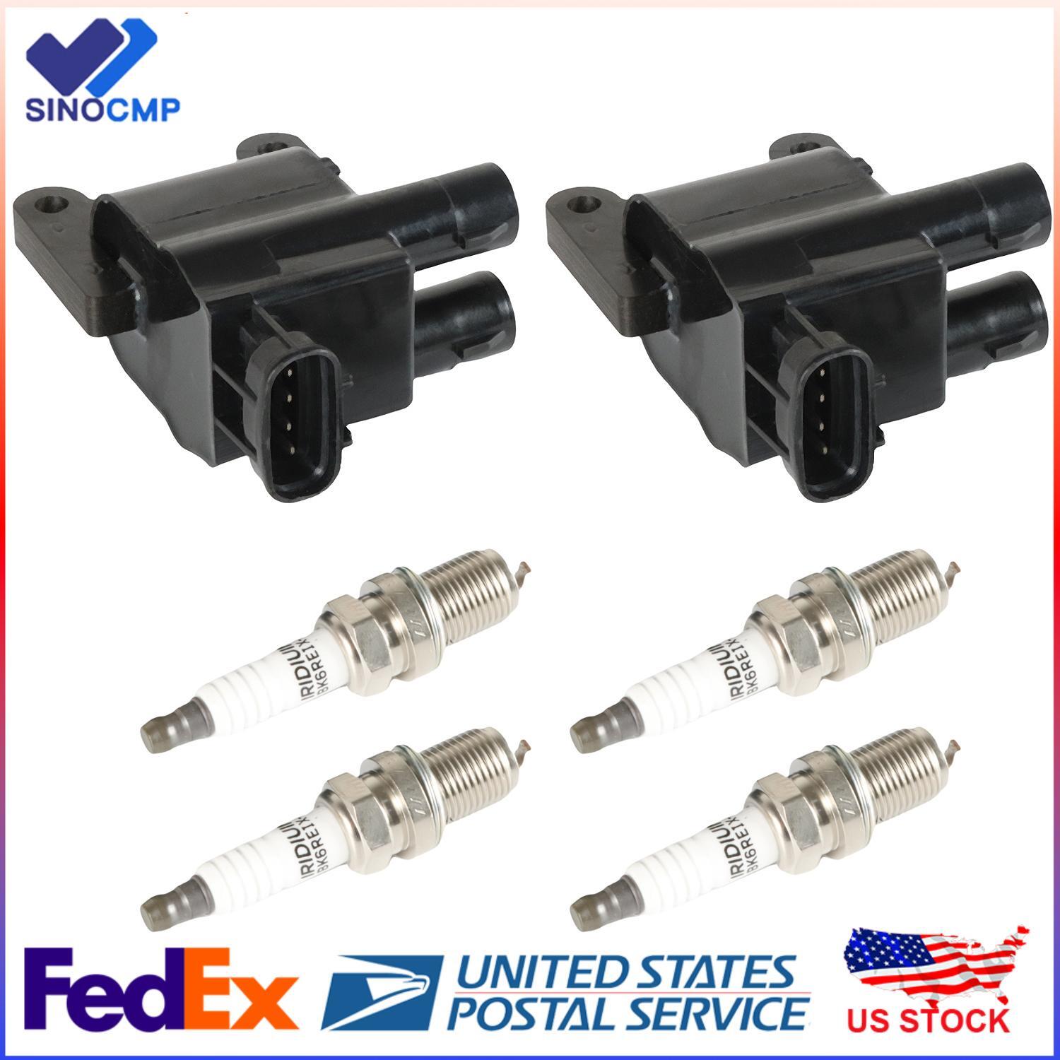 2pcs Ignition Coils + 4pcs Iridium Spark Plug for 1997-2001 Camry UF180 7092 *