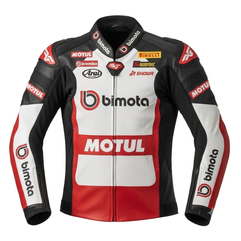 New Men\'s Motorbike Racing Cowhide Leather Jacket