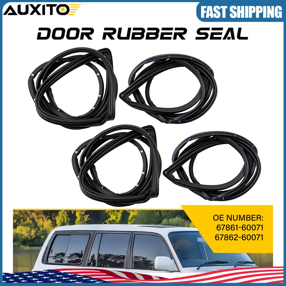 4PCS Outside Door Window Weatherstrip Seal For 90-1998 Toyota Land Cruiser FJ80