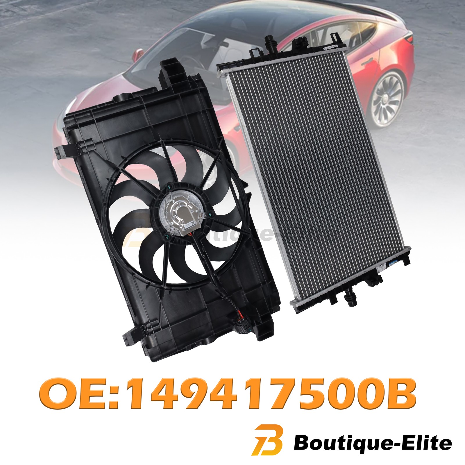 NEW 149417500B Radiator Shroud Fan Assembly For 2021-2022 esla Model 3/Y Engine