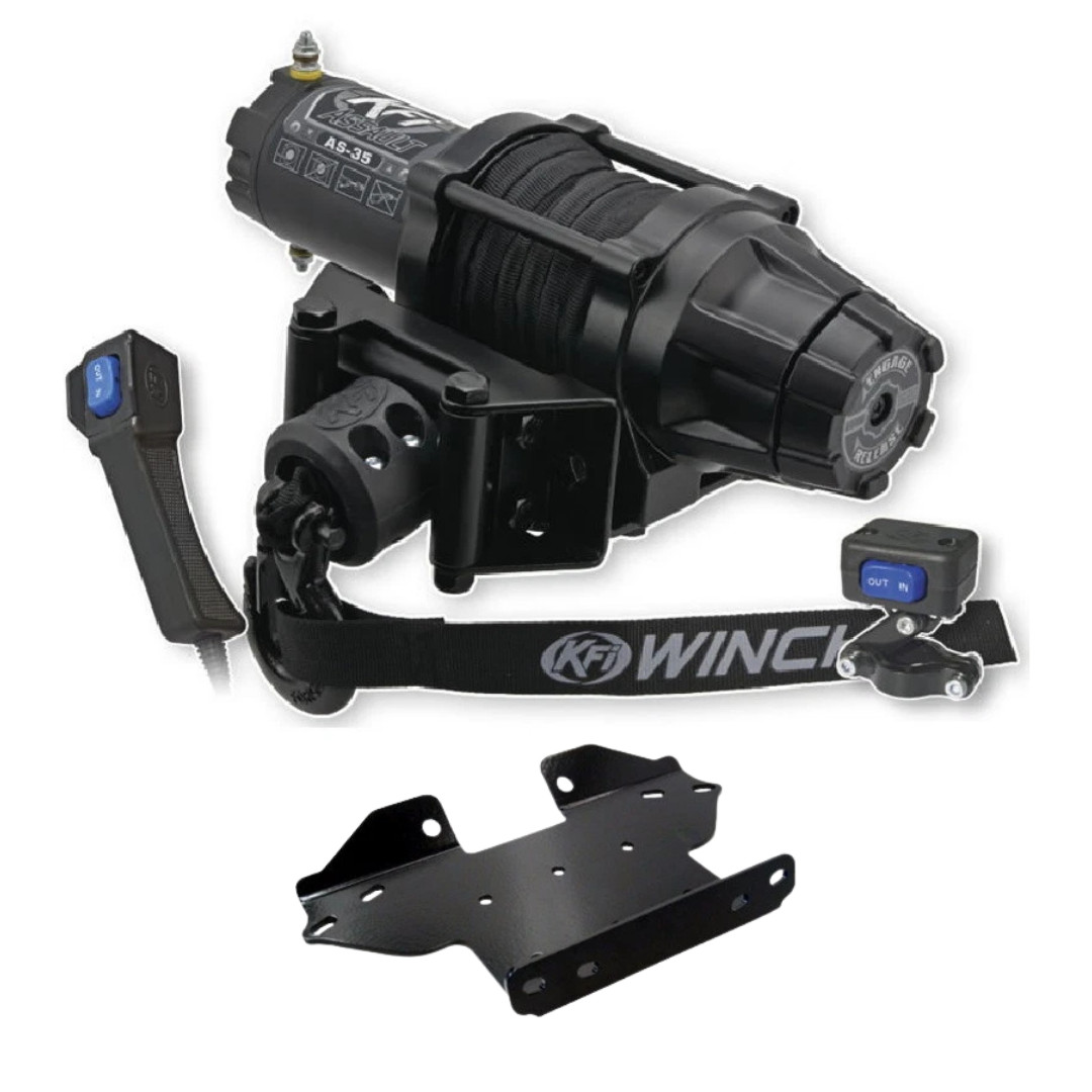KFI 3500lbs Assault Winch & Mount Kit 2005-2026 Kawasaki Brute Force 750 i EPS
