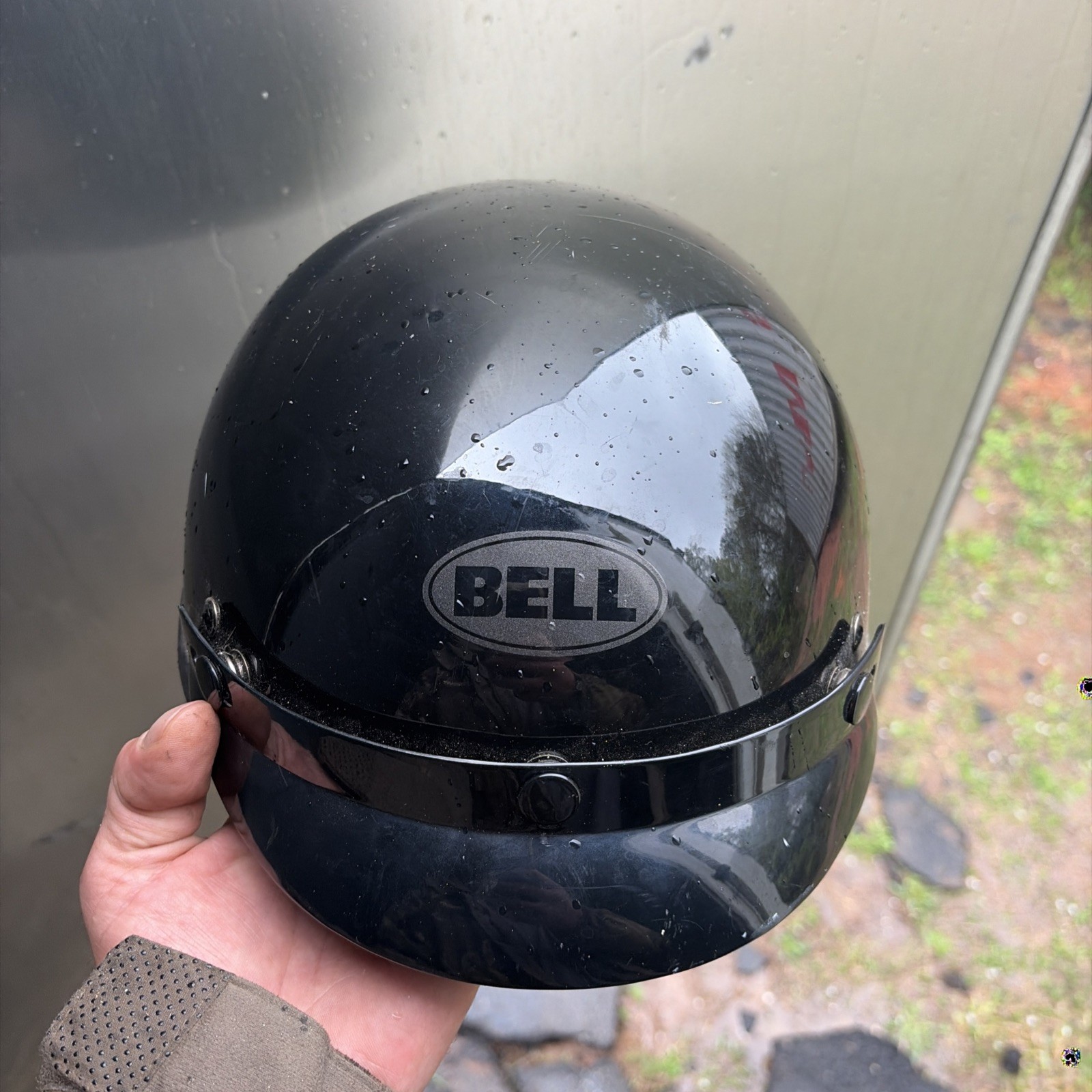 Bell Bandito Dot 08 Motorcycle Helmet Size Medium Black Half Helmet w/ Visor