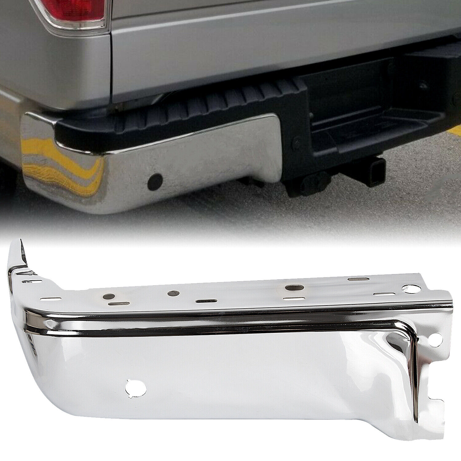 Steel Rear Step Bumper Ends W & W/O Sensor Left/Right/Set For 09-2014 Ford F150