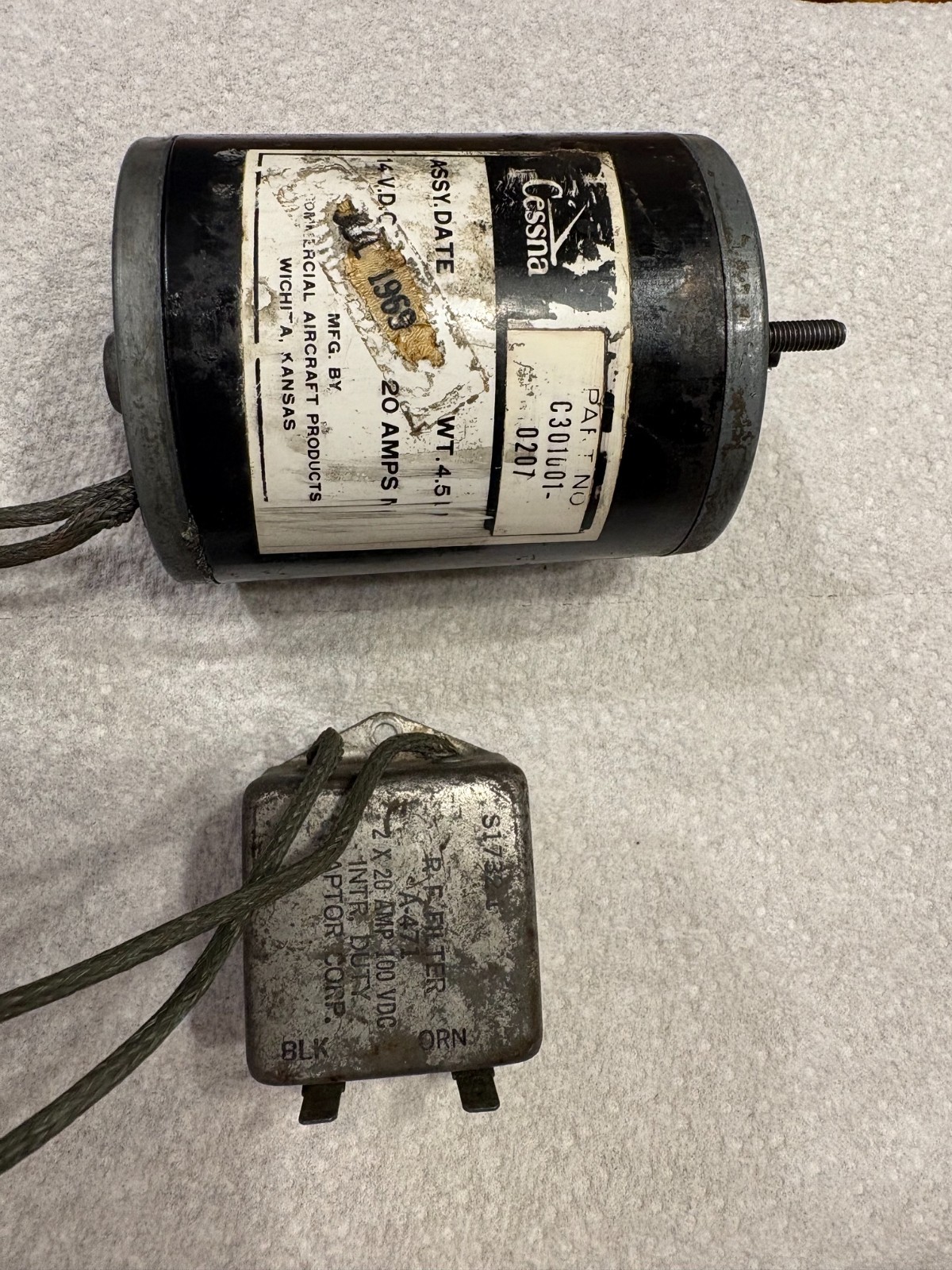 Cessna Flap Motor and Filter (12/14V)