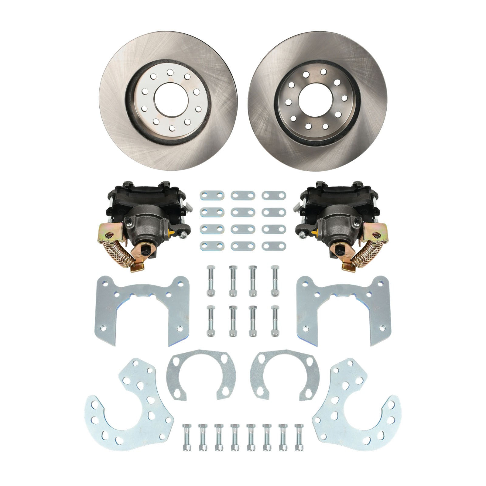 Rear-End Bolt-On Disc Brake Kit Conversion & E-Brake Caliper For Ford 9 Inch