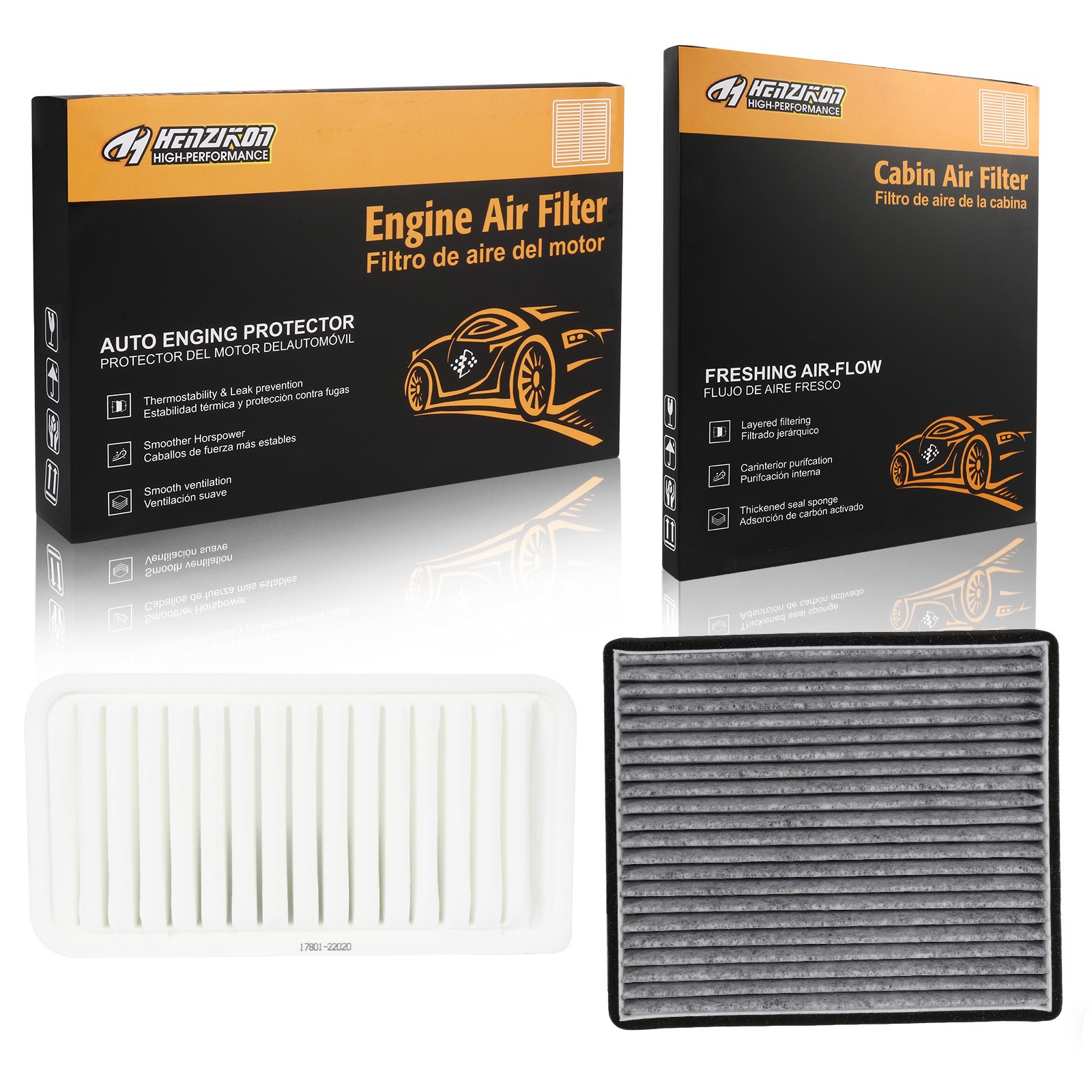 Carbon Engine & Cabin AC Air Filter Set For 2005 2006 2007 - 2010 Scion Tc 2.4L