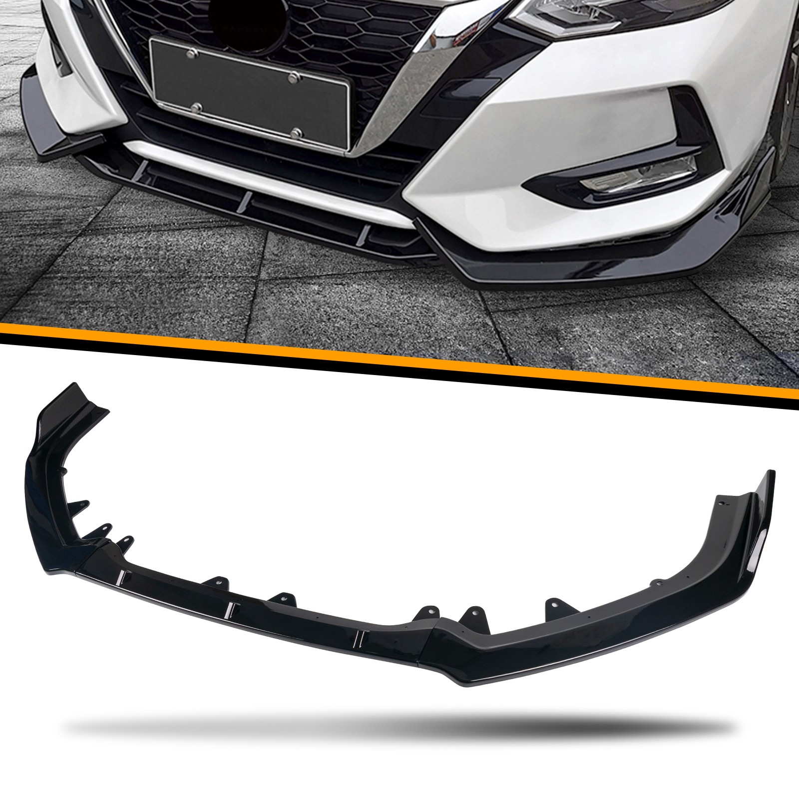 Front Bumper Lip Custom For Nissan Altima 2019-2024 Front Splitter Chin Glossy