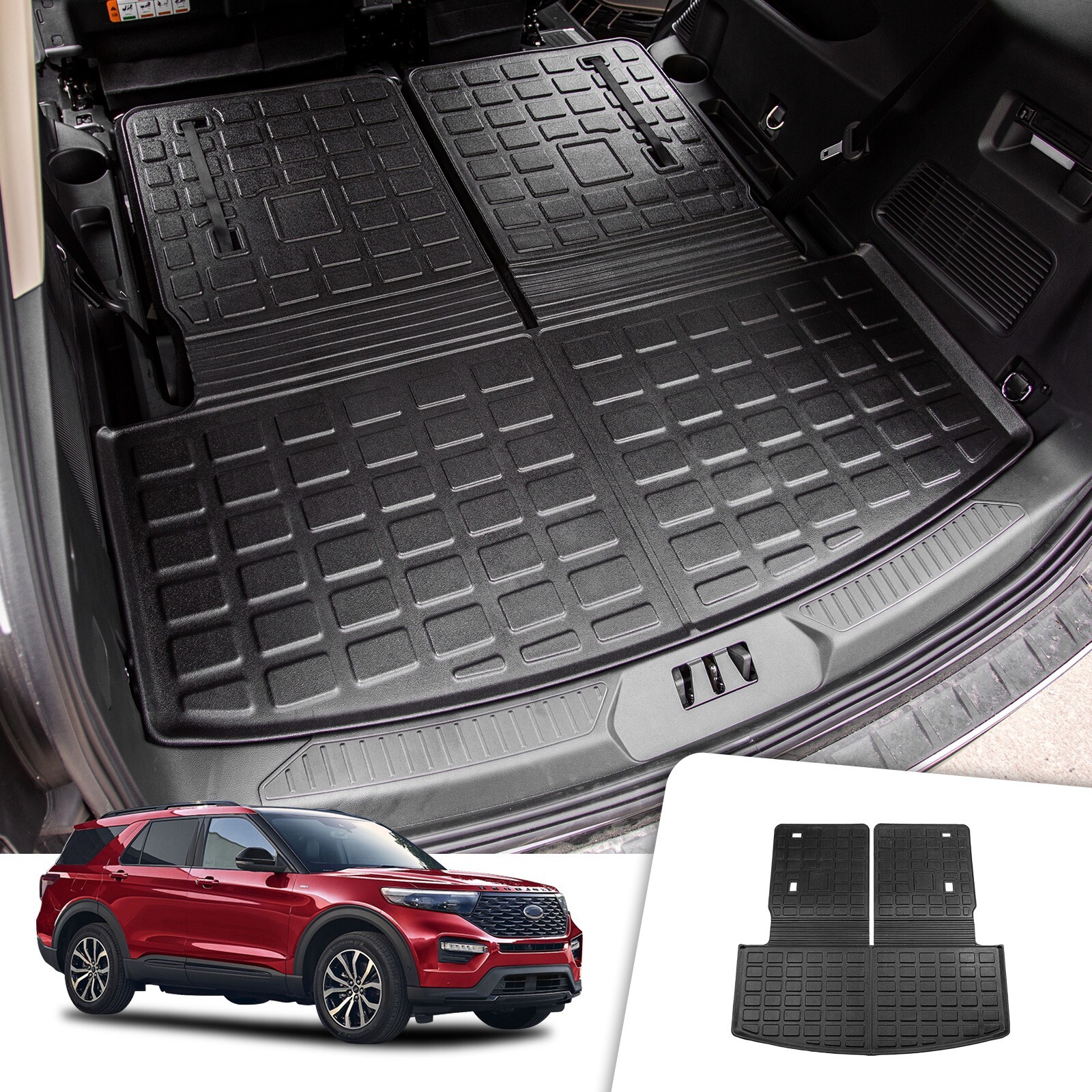 Cargo Liner Fit Ford Explorer 2020-2026 6&7-Seat Backrest Mats All Weather Guard