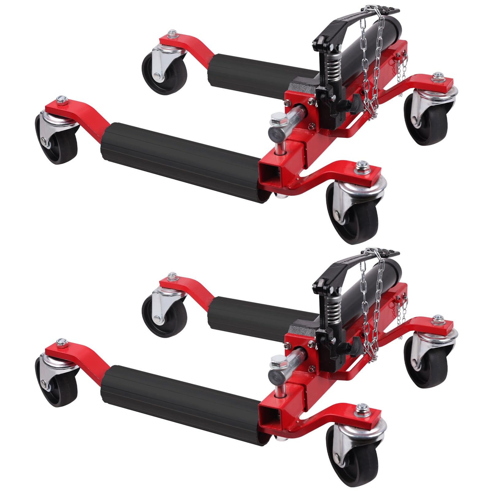 1500Lbs Hydraulic Car Wheel Dolly Set of 2 Ratcheting Foot Pedal Lift for Garage