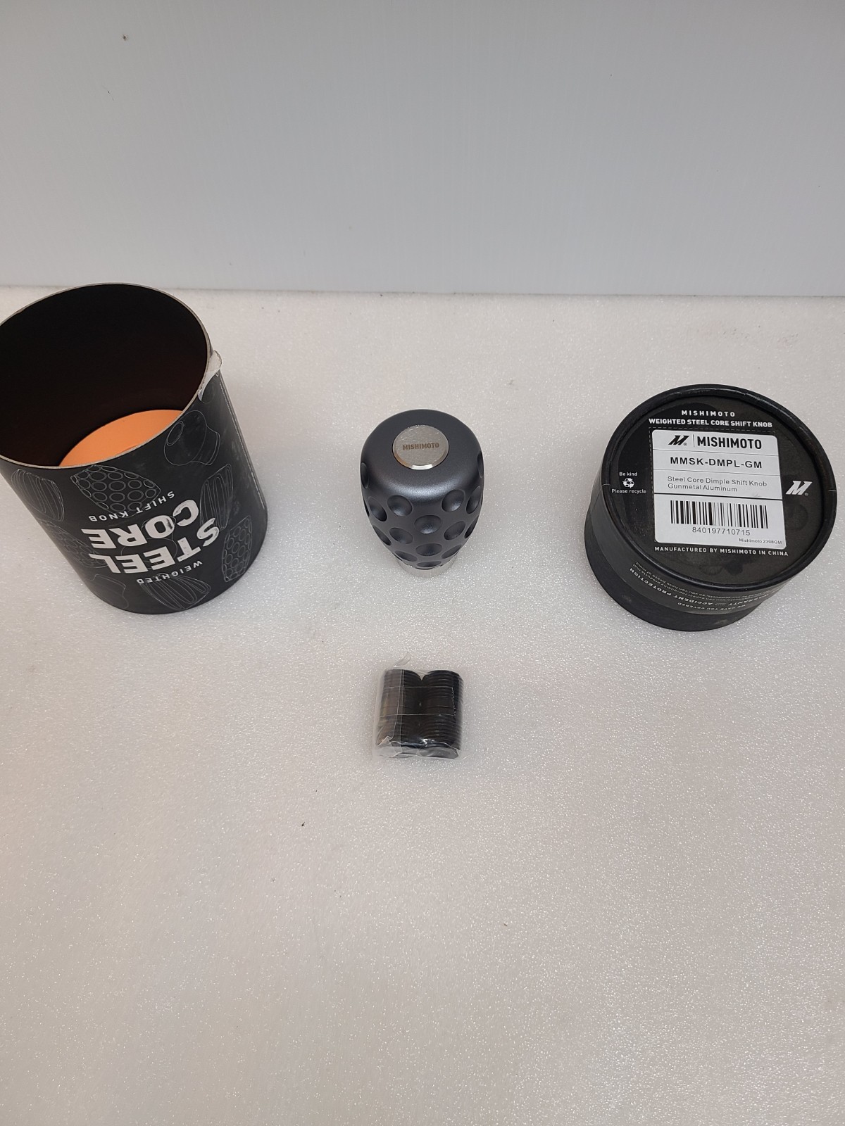 Mishimoto MMSK-DMPL-GM Grip Weighted Shift Knob, Gunmetal Aluminum. Threaded