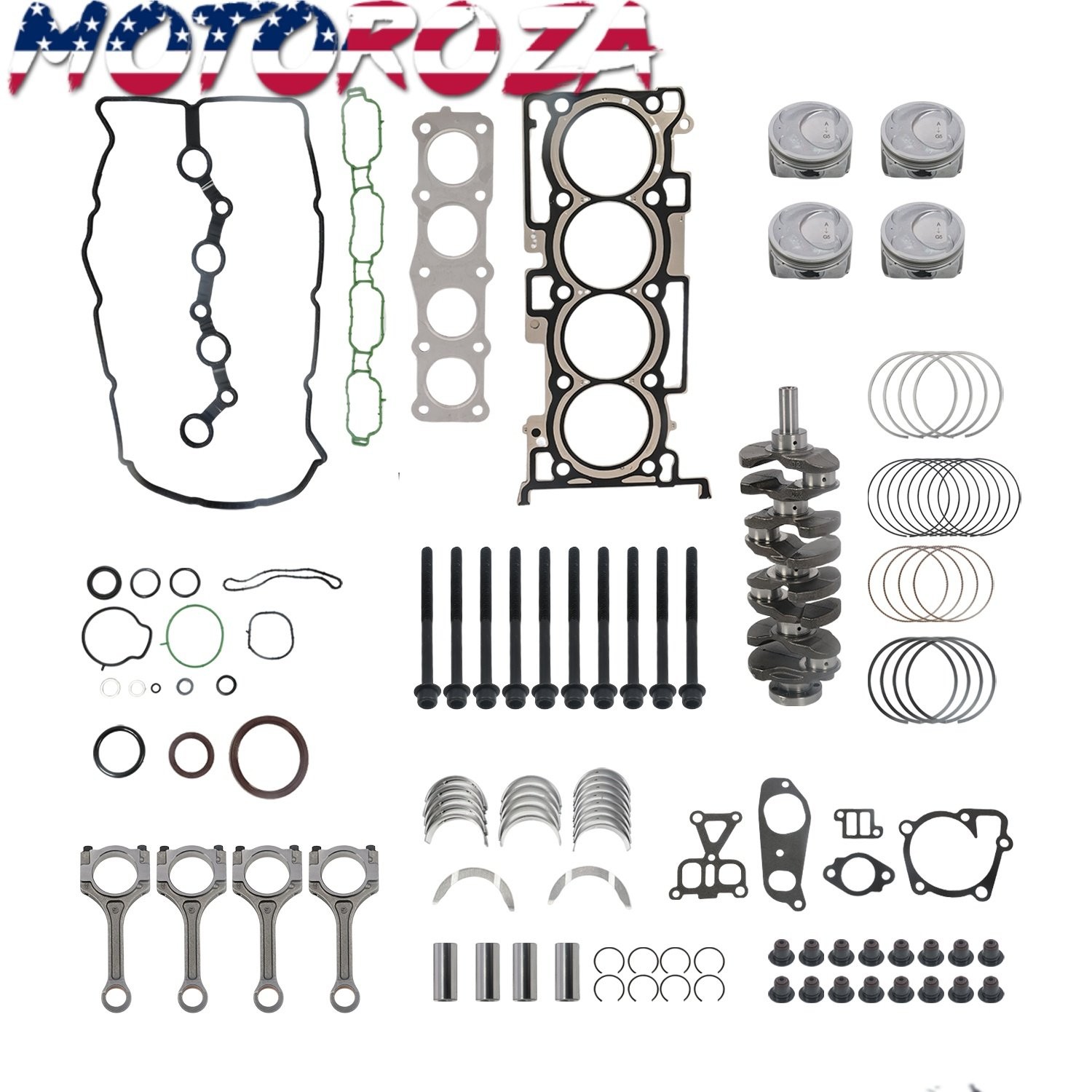 New For Hyundai Kia 2.4L G4KJ Engine Rebuild Overhaul Kits Crankshaft Con Rods