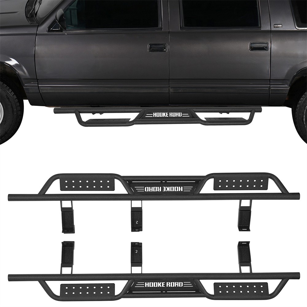 For 1992-1999 Chevy Suburban Running Boards Nerf Side Step Bars Steel Protection