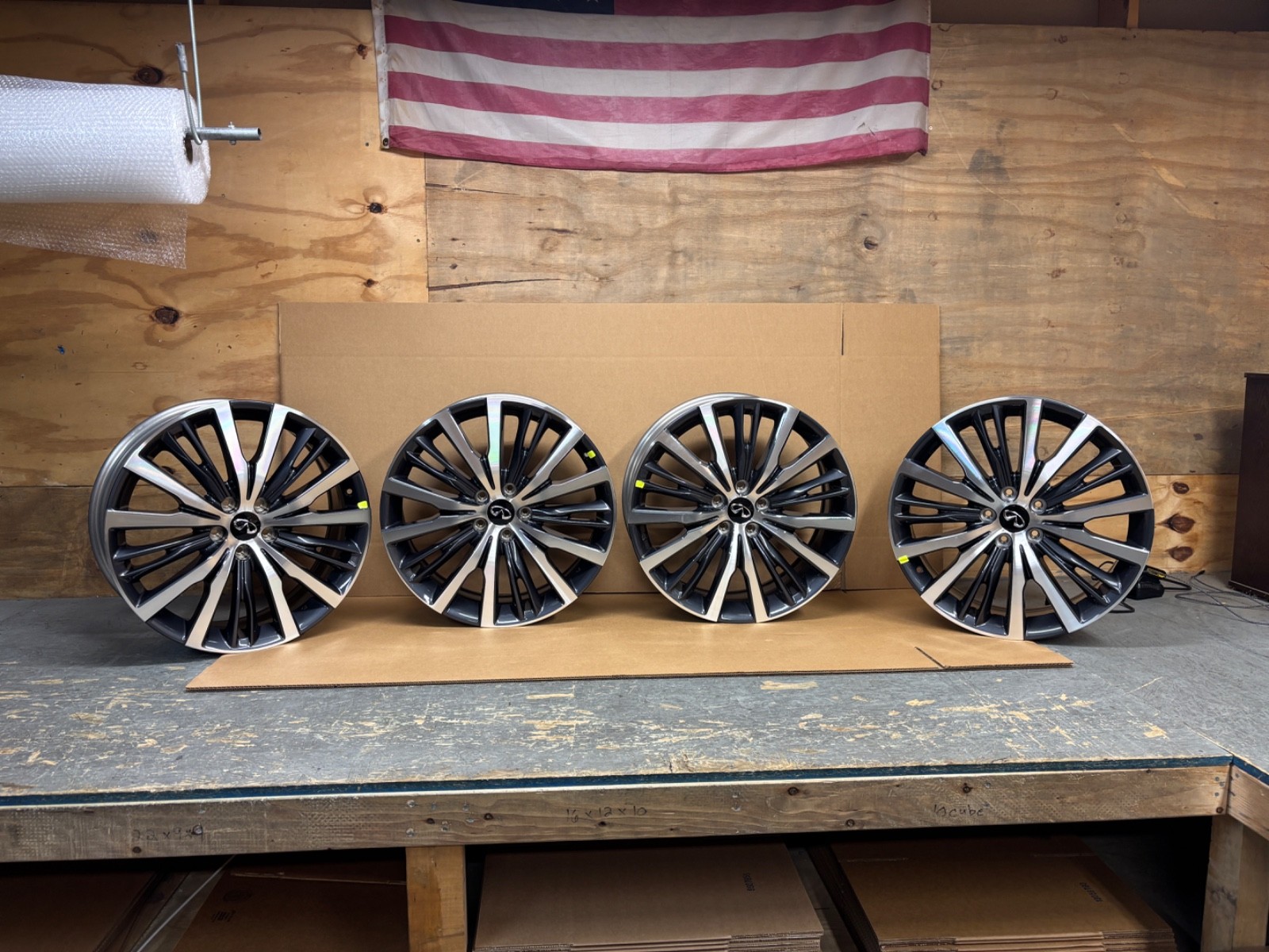 GENUINE OEM INFINITI QX60 CHARCOAL/MACHINED ALLOY WHEEL SET (4) 20X8 40300-6SA9A