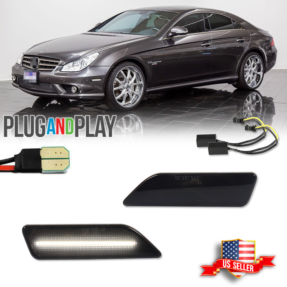 Smoke White LED Bumper Side Marker Lights For 06-11 Mercedes Benz W219 CLS-Class Smoke White LED Bumper Side Marker Lights For 06-11 Mercedes Benz W219 CLS-Class
