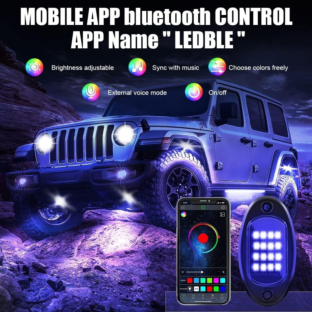 RGB LED Lights Wireless Underbody Car Exterior Atmosphere Lights Kit RGB LED Lights Wireless Underbody Car Exterior Atmosphere Lights Kit