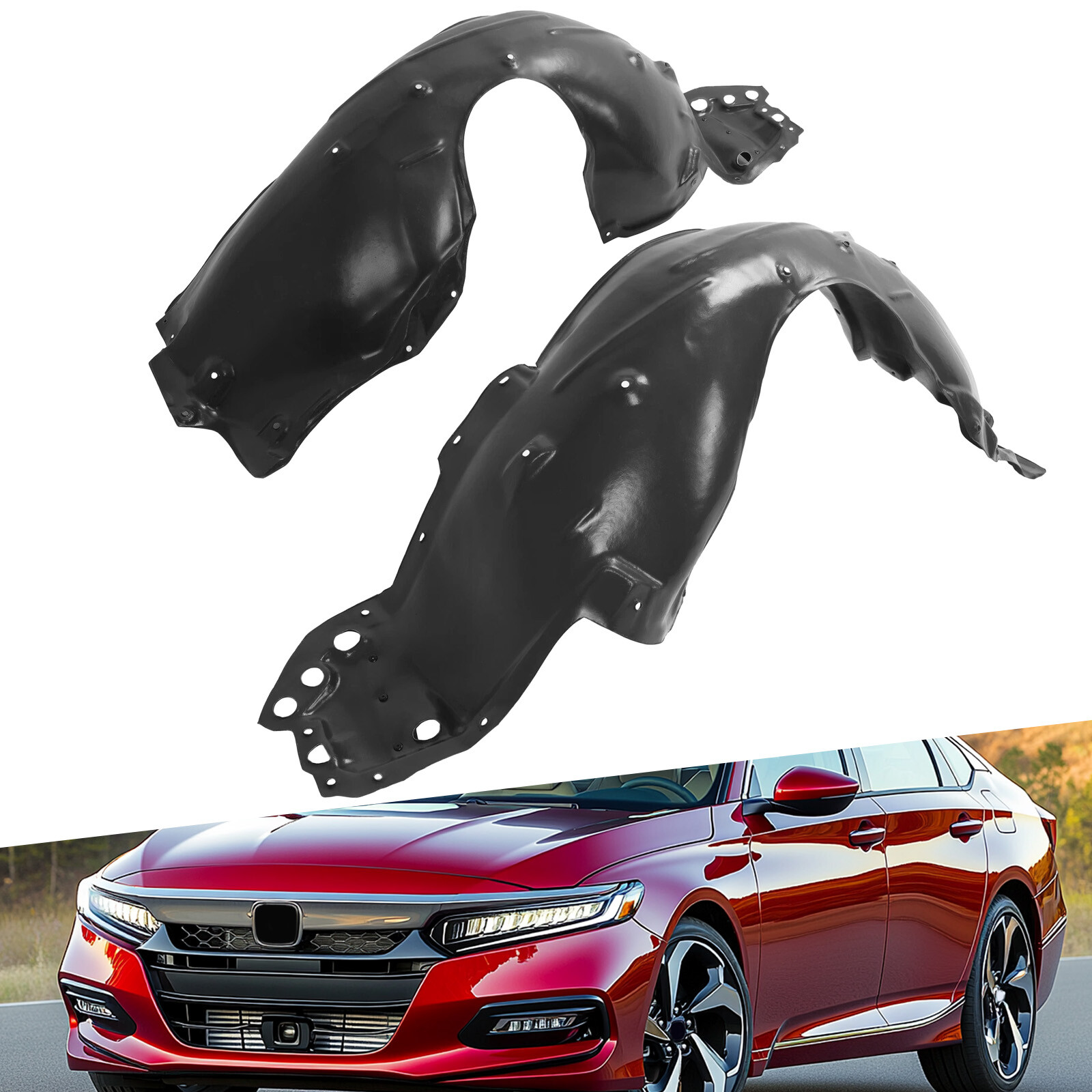 Front Left & Right Side Inner Fender Liner Fits Honda Accord Sedan 2018-2022