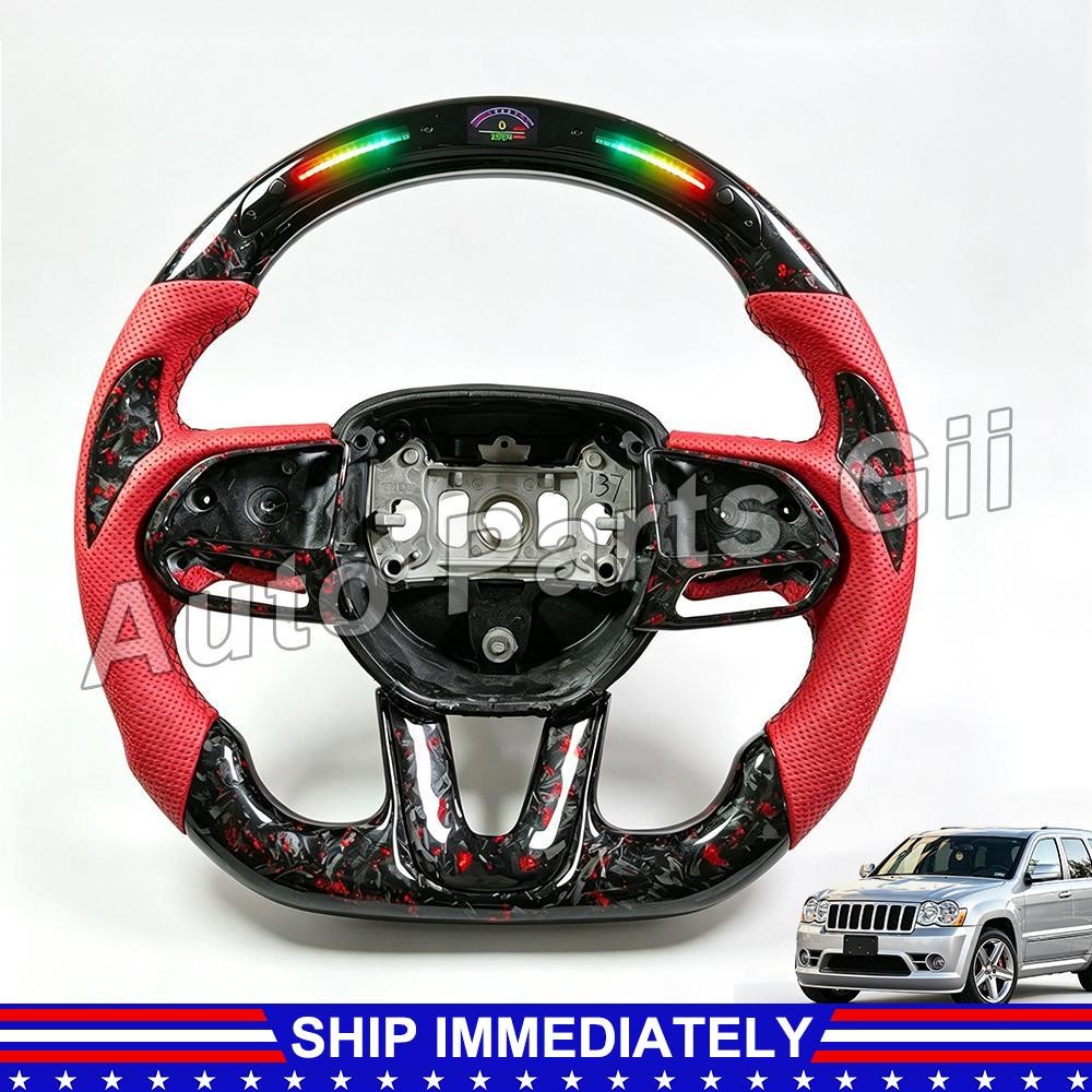LED Carbon fiber Steering Wheel for Dodge Charger Hellcat Jeep SRT 8 2015-2025