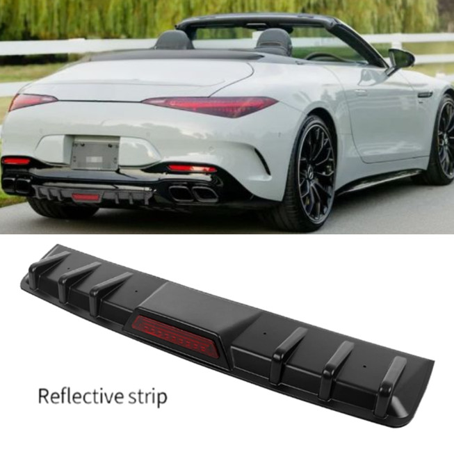 Black Rear Bumper Diffuser Lip Splitter Spoiler Shark Fins For Benz SL550 SL600