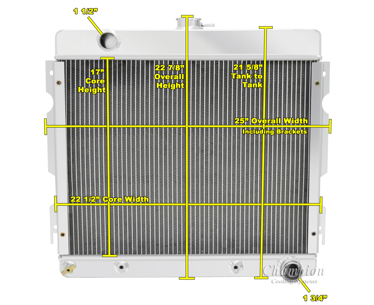 1970 1971 1972 Plymouth Duster / Valiant 4 Row CA All Aluminum Radiator