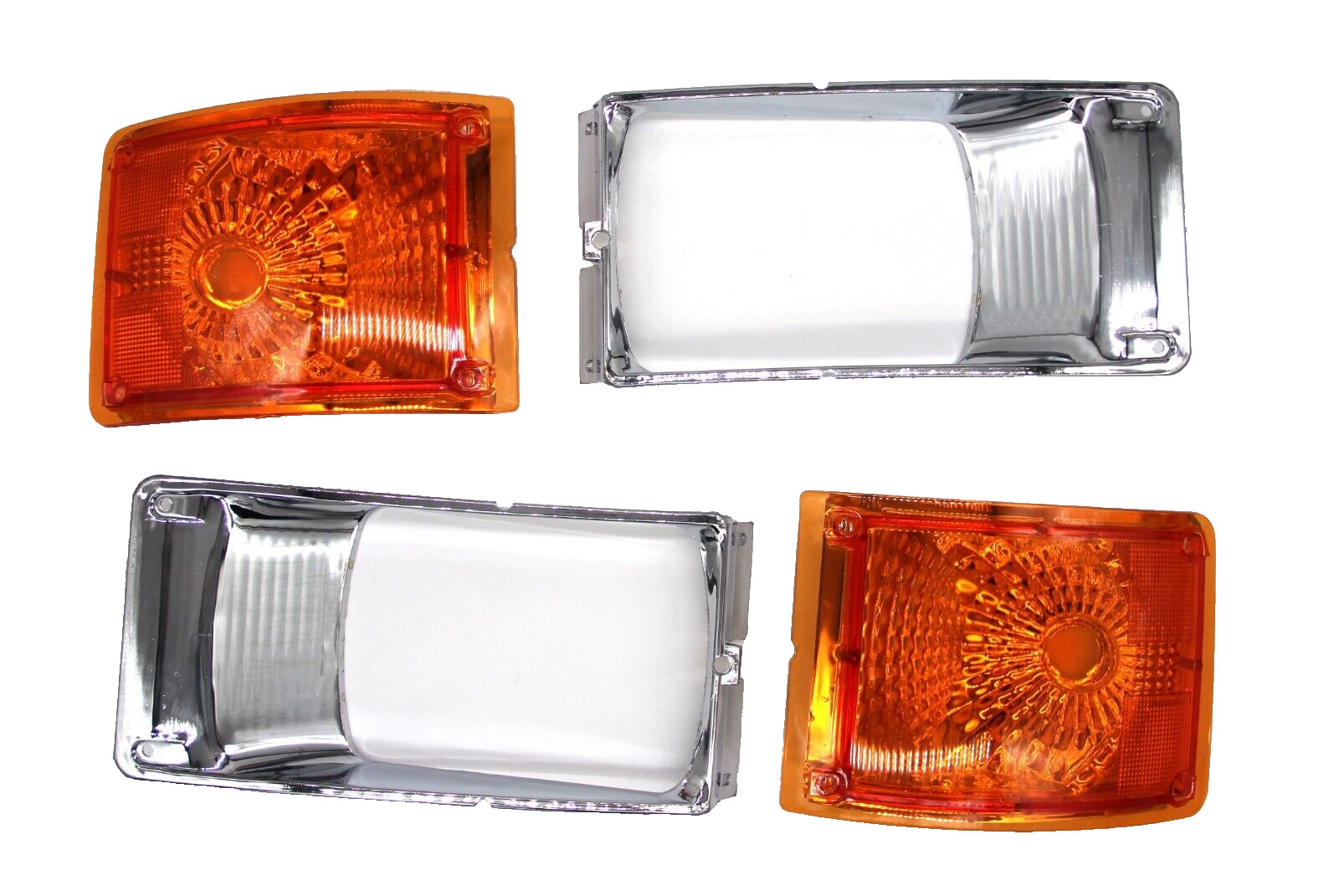 fits International 4900 Truck Headlight Bezel & Turn Signal Blinker Set (4-pcs) fits International 4900 Truck Headlight Bezel & Turn Signal Blinker Set (4-pcs)