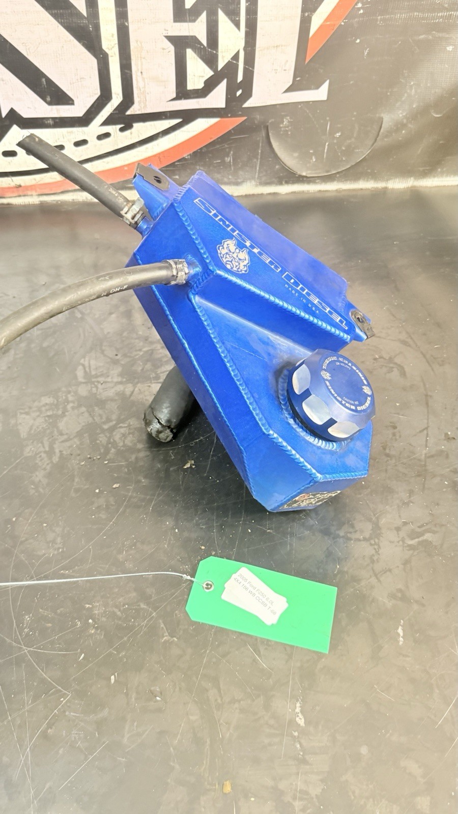 03-07 Ford 6.0 Power stroke Sinister Diesal Blue Degas Bottle 03-07 Ford 6.0 Power stroke Sinister Diesal Blue Degas Bottle