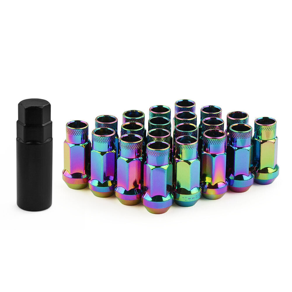 20PCS M12x1.5mm/1.25mm Extended Steel Tuner Open Ended Wheel Lug Nut For Honda