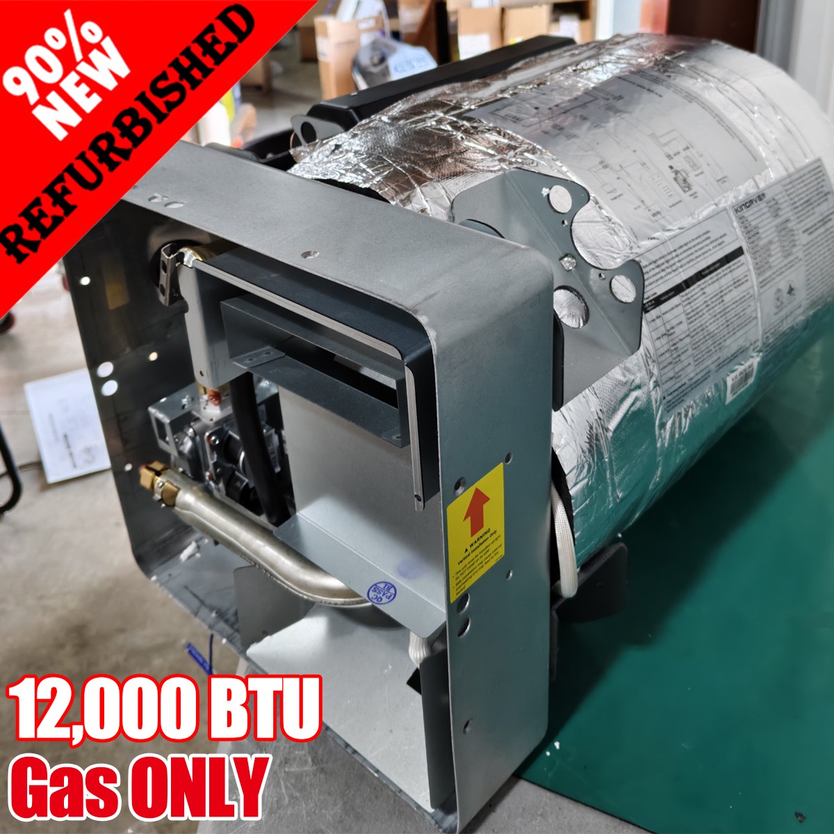 6 Gallon RV Tank Water Heater 12,000 BTU Propane Gas ONLY, NO Door -Refurbished