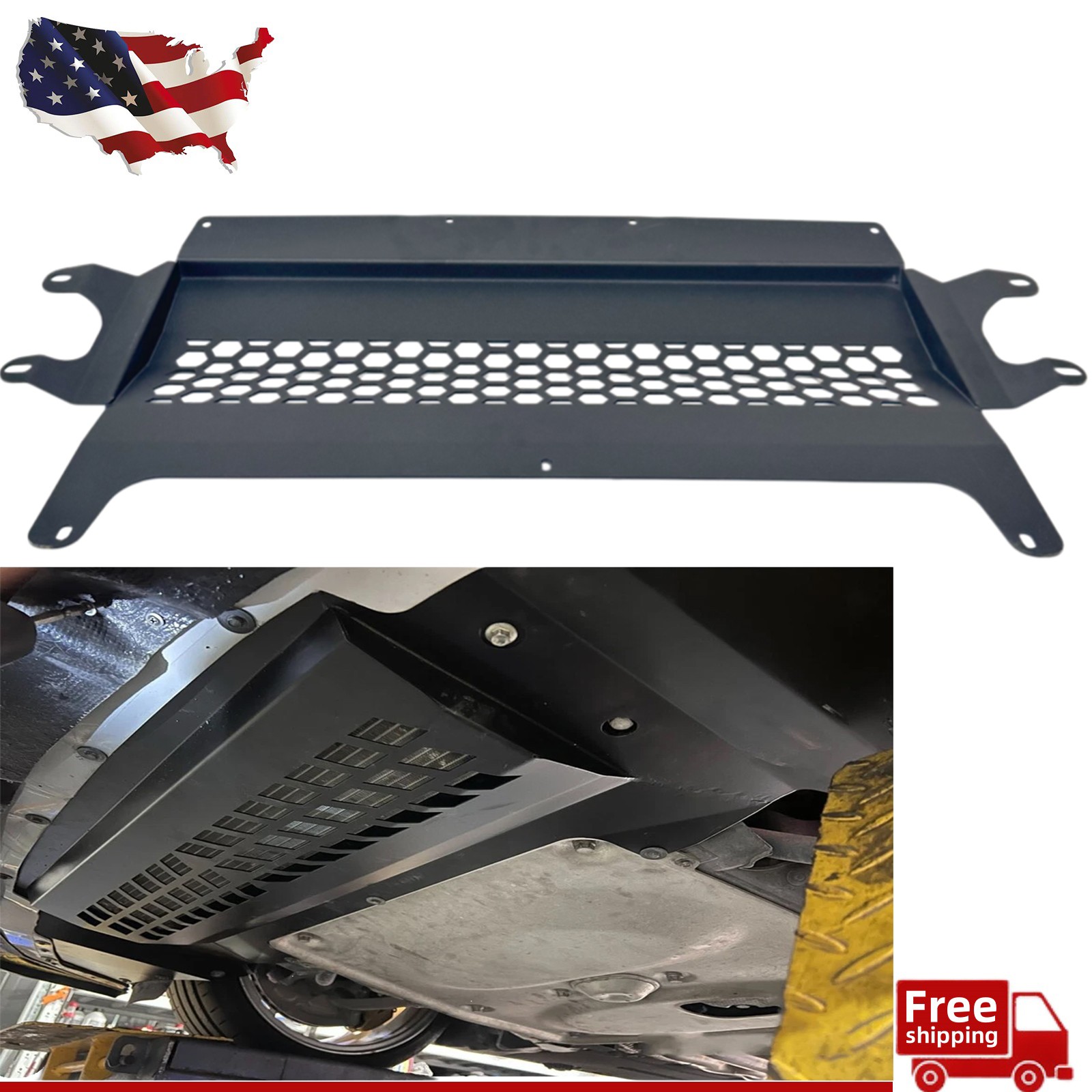 For BMW F80 F82 F87 M3 M4 S55 KD4096BK Oil Cooler Skid Plate Underhood Shield US