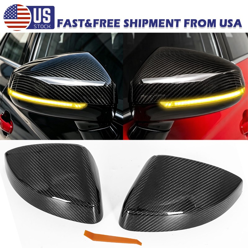 2PC Real CARBON FIBER SIDE REARVIEW MIRROR COVER CAP FOR AUD A3 S3 RS3 2014-2021