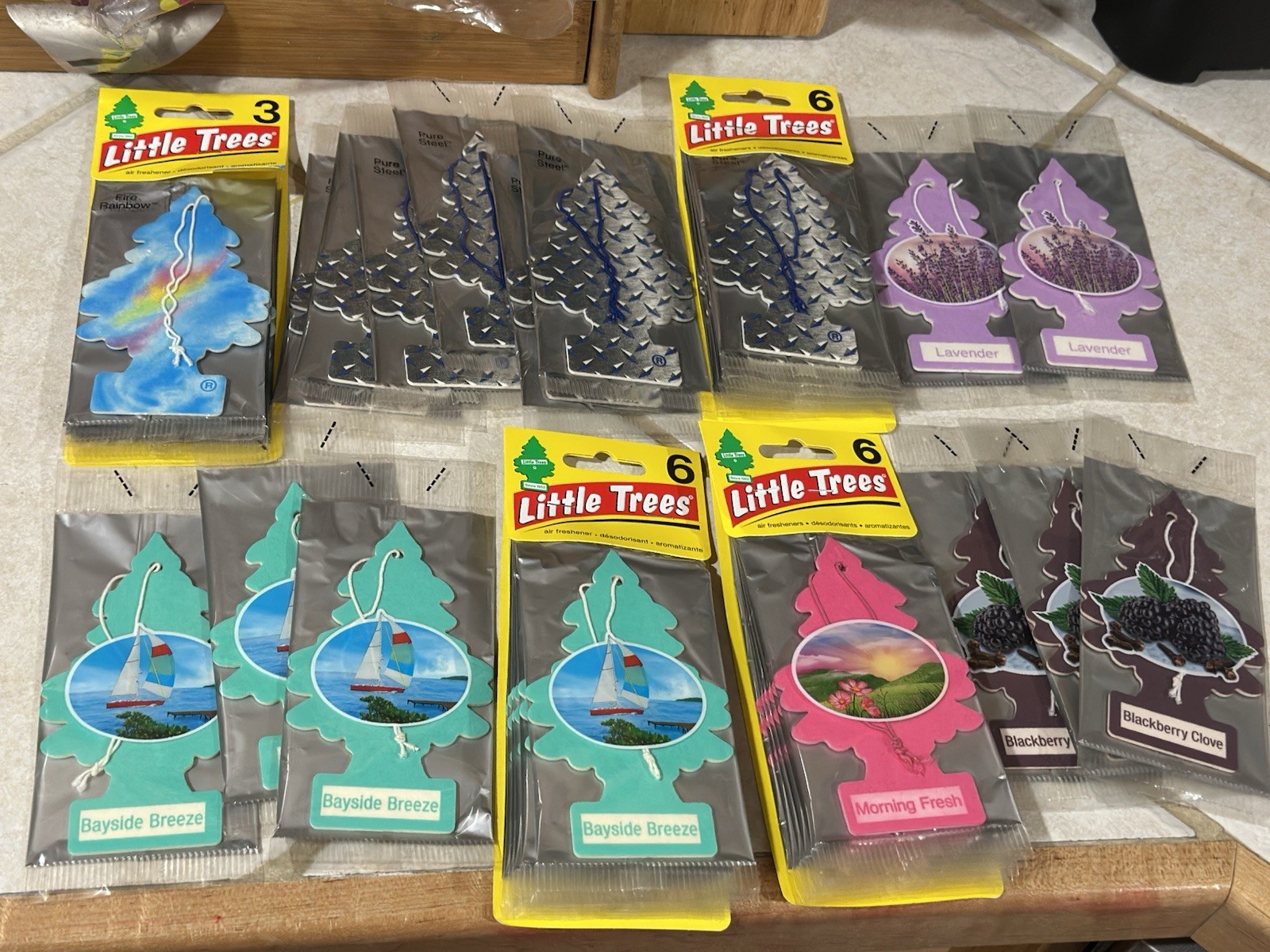 Mixed Bag Little Trees Car Air Fresheners - Lot of 35 Various Scents New Sealed