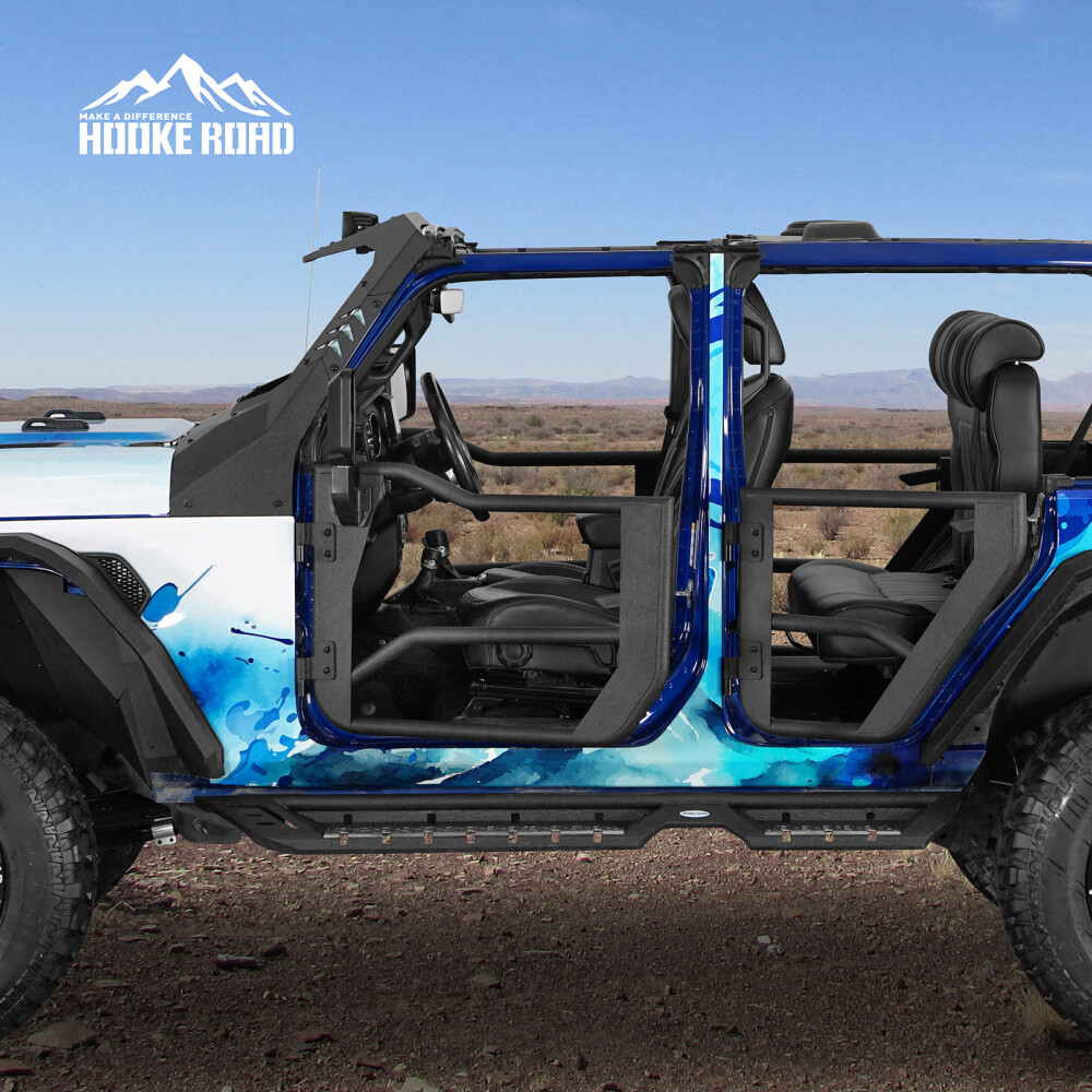 FIT 2018-2025 JEEP WRANGLER & GLADIATOR 4 DOORS STEEL TUBE DOORS W/MESH SKIN