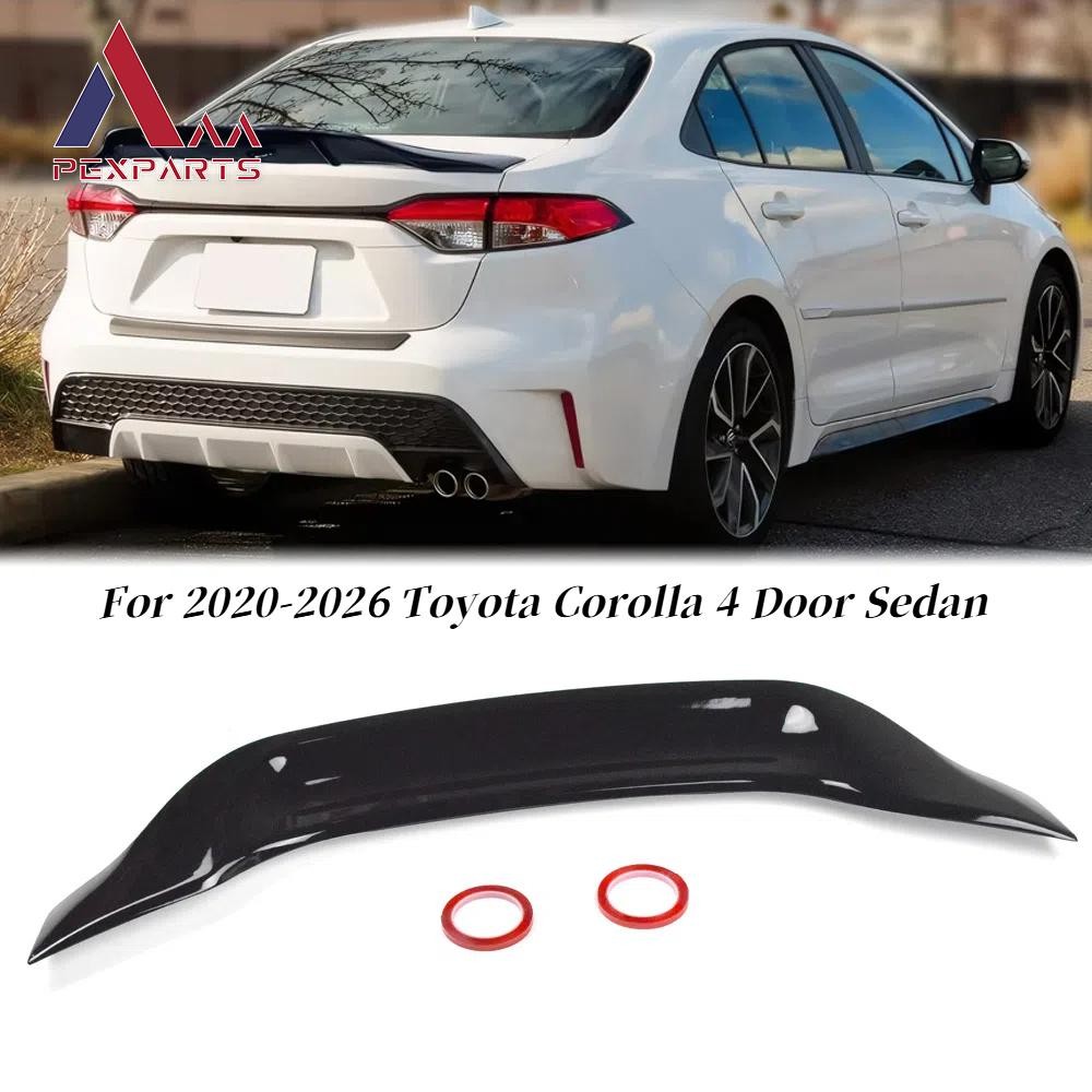 FOR 2020-26 TOYOTA COROLLA 4DR SEDAN GLOSSY BLACK R STYLE DUCKBILL TRUNK SPOILER