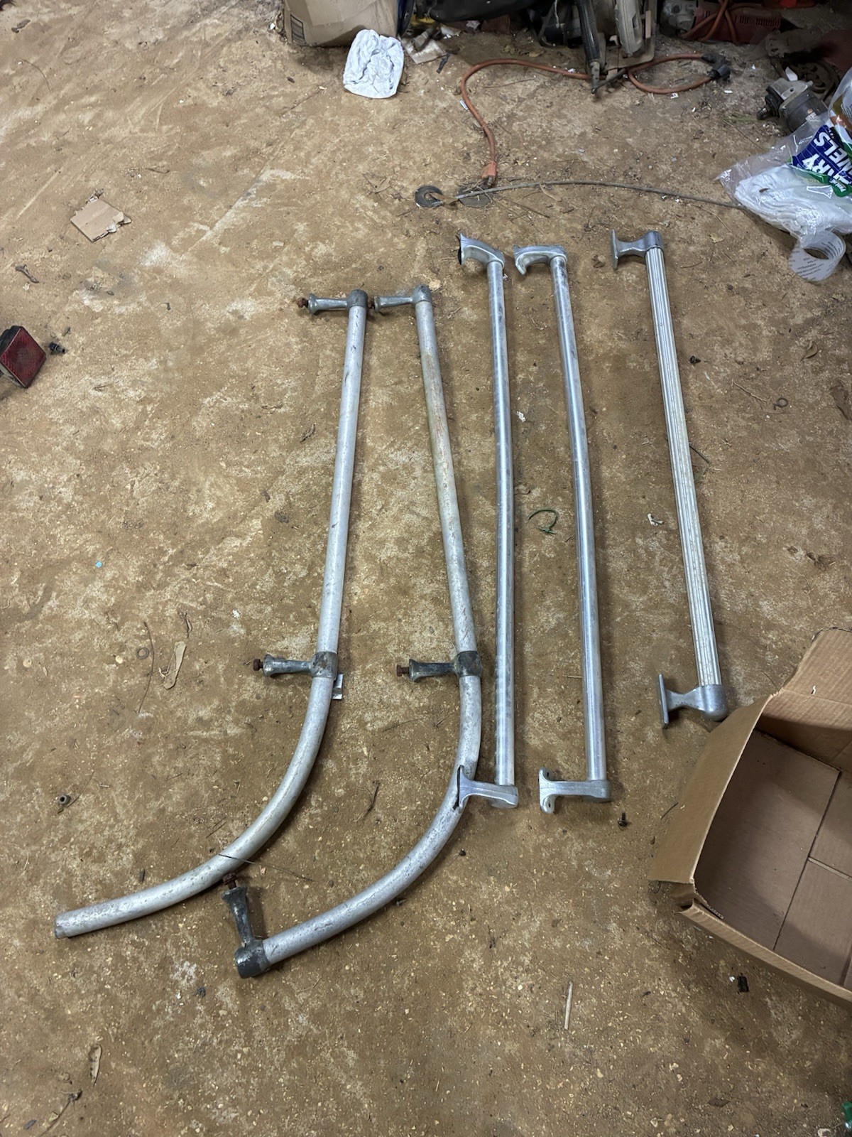 Used OEM Right-Hand/Left-Hand Firetruck Hose Bed Rails Set 1940s Used OEM Right-Hand/Left-Hand Firetruck Hose Bed Rails Set 1940s