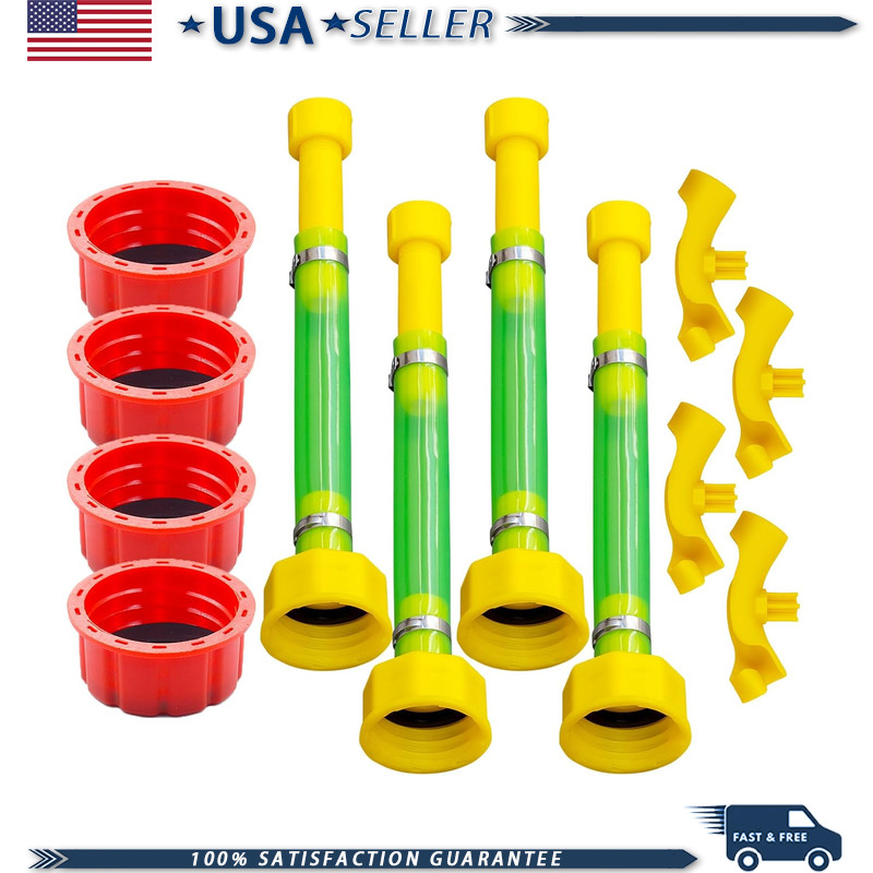 4 PCS 10.8 Gas Can Spout Hose Bender Red Gas Cap, Midwest/Scepter 1/2/5/10 Gallo