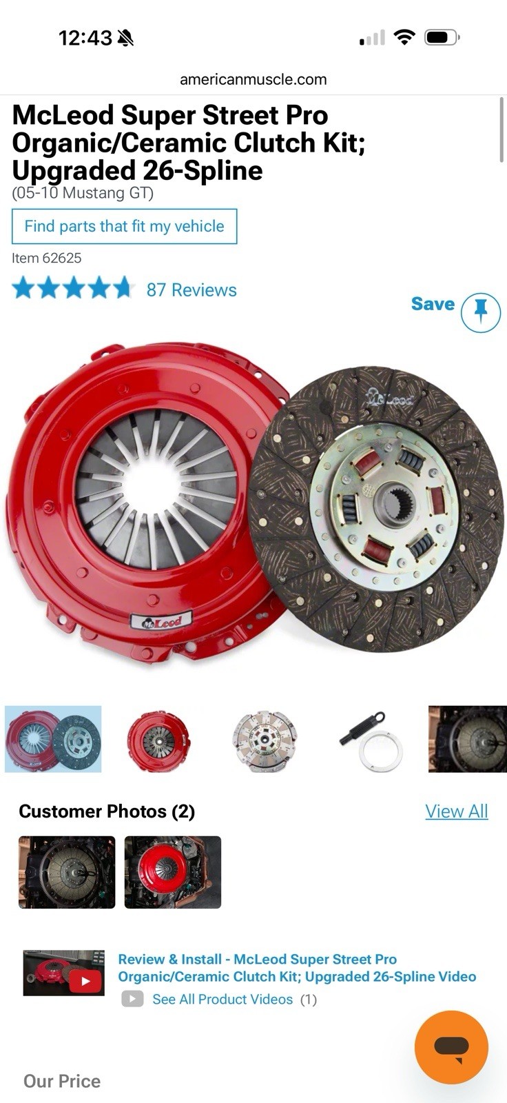 McLeod Super Street Pro Clutch 05-10 Mustang GT With Release Bearing And Cable McLeod Super Street Pro Clutch 05-10 Mustang GT With Release Bearing And Cable