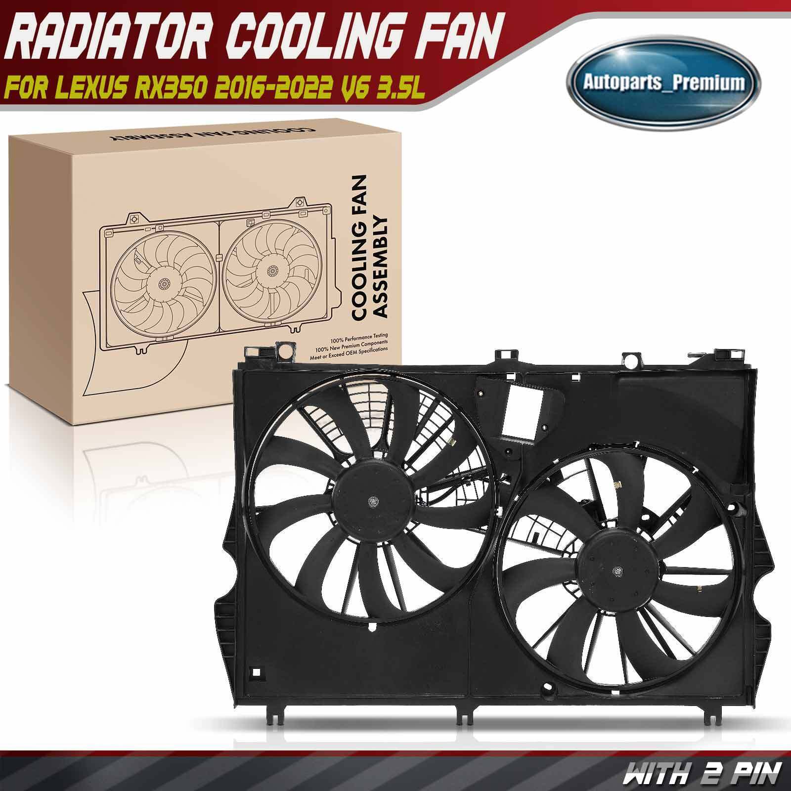 Dual Engine Radiator Cooling Fan w/ Shroud Assembly for Lexus RX350 16-22 3.5L