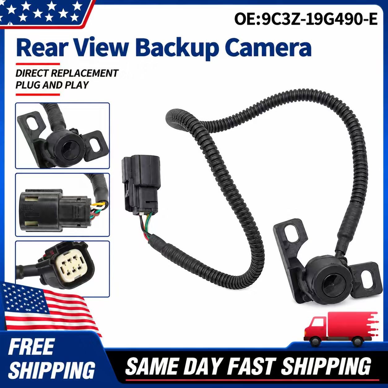 1Pcs Reverse Tailgate Camera For Ford F250 F350 2008-12 Super Duty 9C3Z-19G490-E