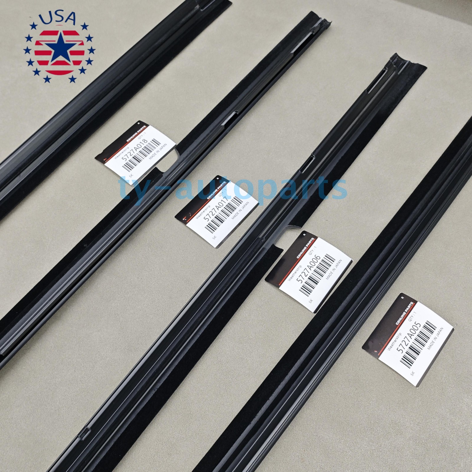 OEM 4 Pack Weatherstrip Door Seal Belt Kit 5757A018 For 08-17 Mitsubishi Lancer